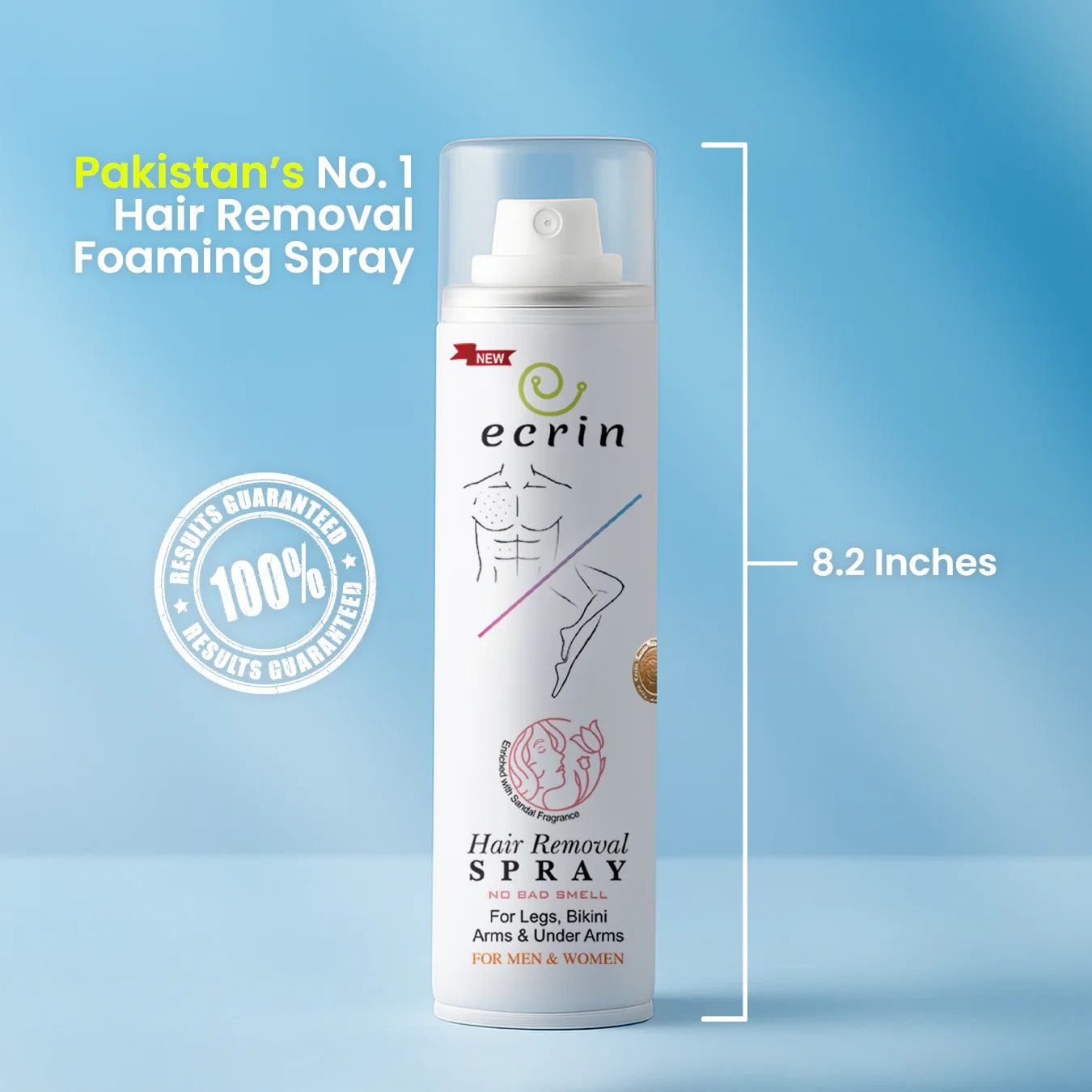 Ecrin Hair Removal Spray – 200ml Foaming Hair Remover for Men & Women